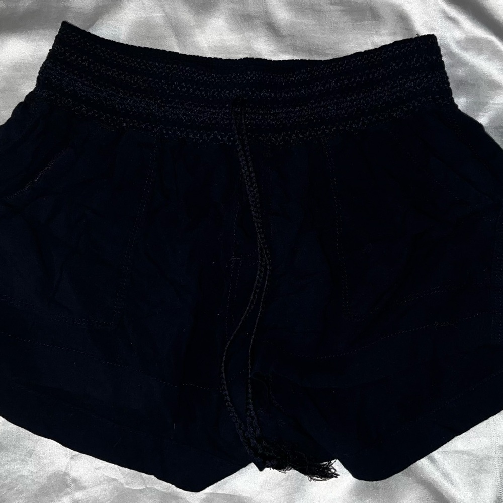 Rewash Navy Blue Smocked Waist Athletic Shorts